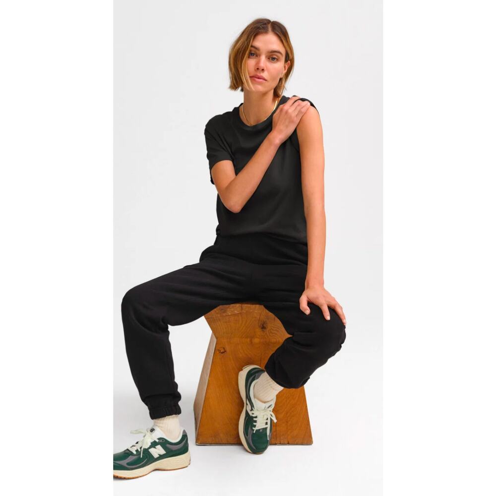 MATE The Label Organic U-Neck T Shirt Black XS Oversize NWT